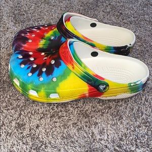 Tye dye crocs